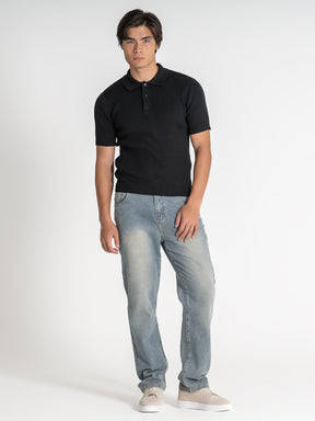 polos / Black Essential Knit Polo
