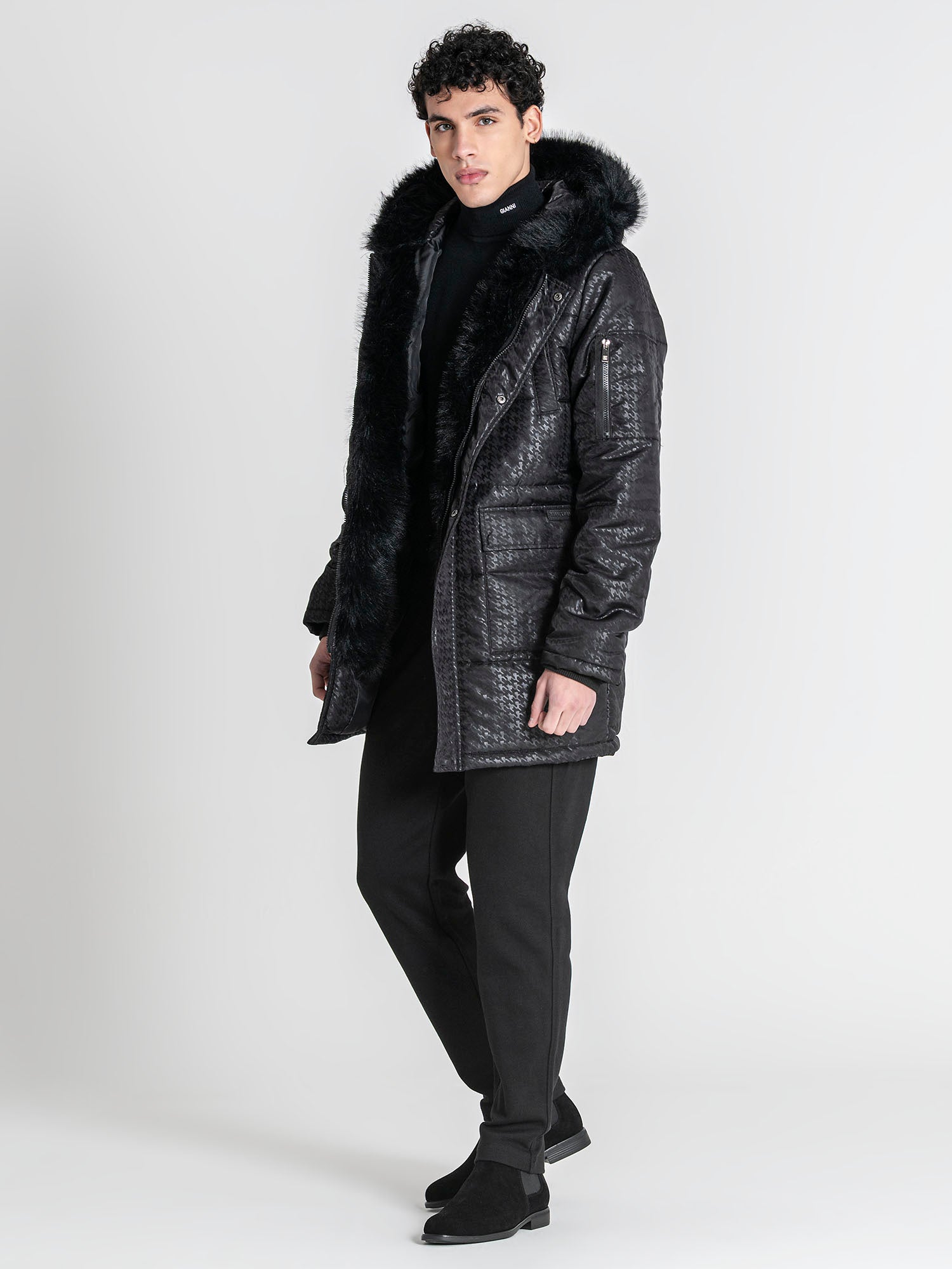 overcoats / Black GK Houndstooth Coat