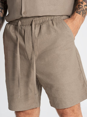 shorts / Taupe Nature Linen Shorts