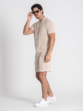 shirts / Beige Breathe Knit Shirt