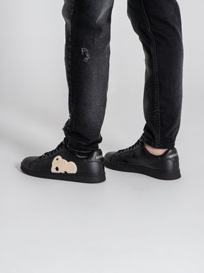 sneakers / Black Plush Sneakers