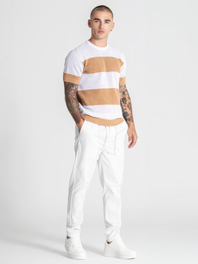 t-shirts / Camel Striped Knit Tee