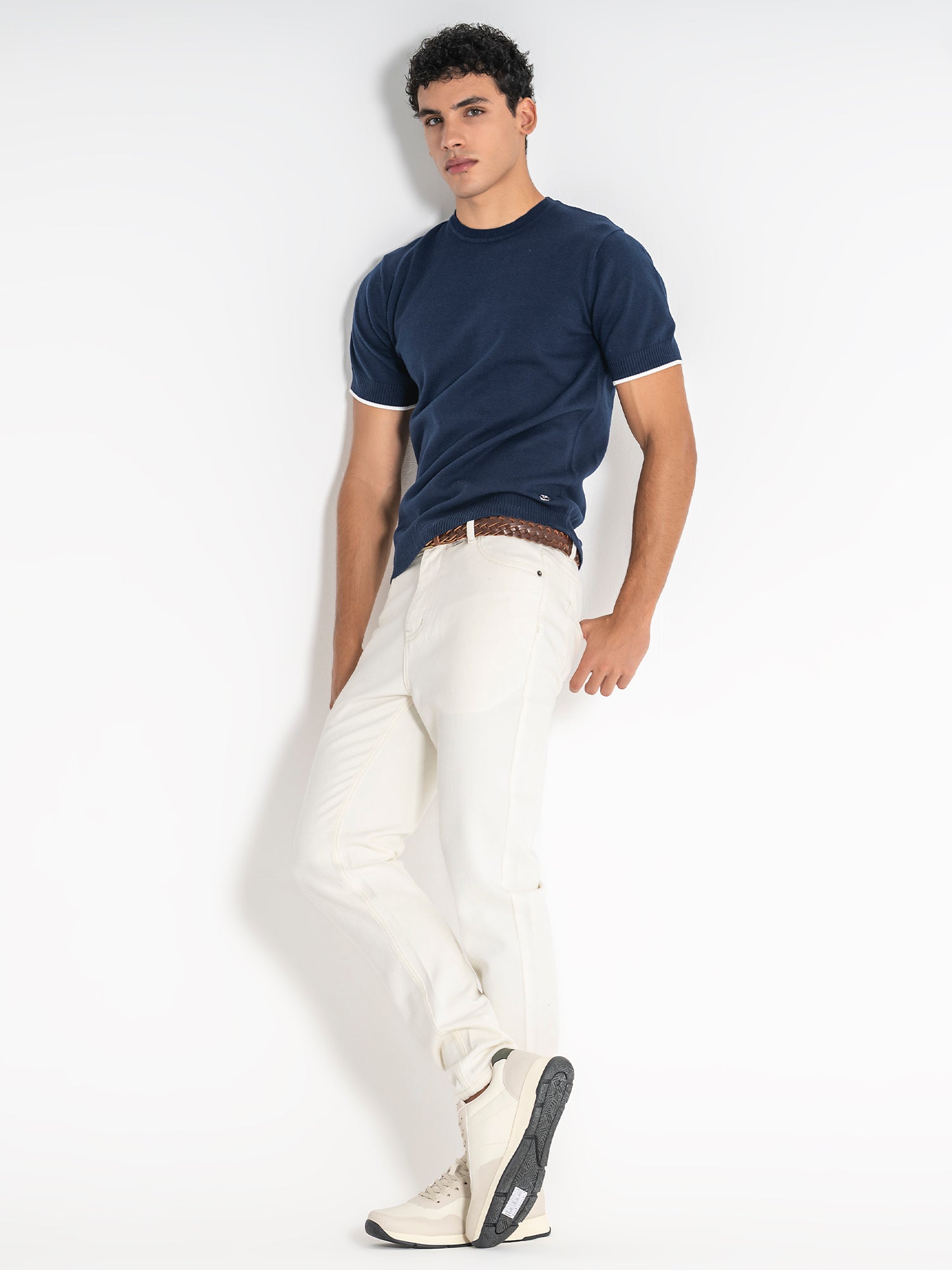 t-shirts / Blue Edge Knit Tee