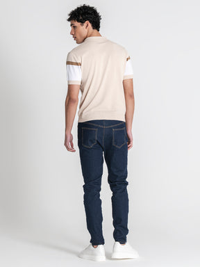 polos / Beige Block Knit Polo