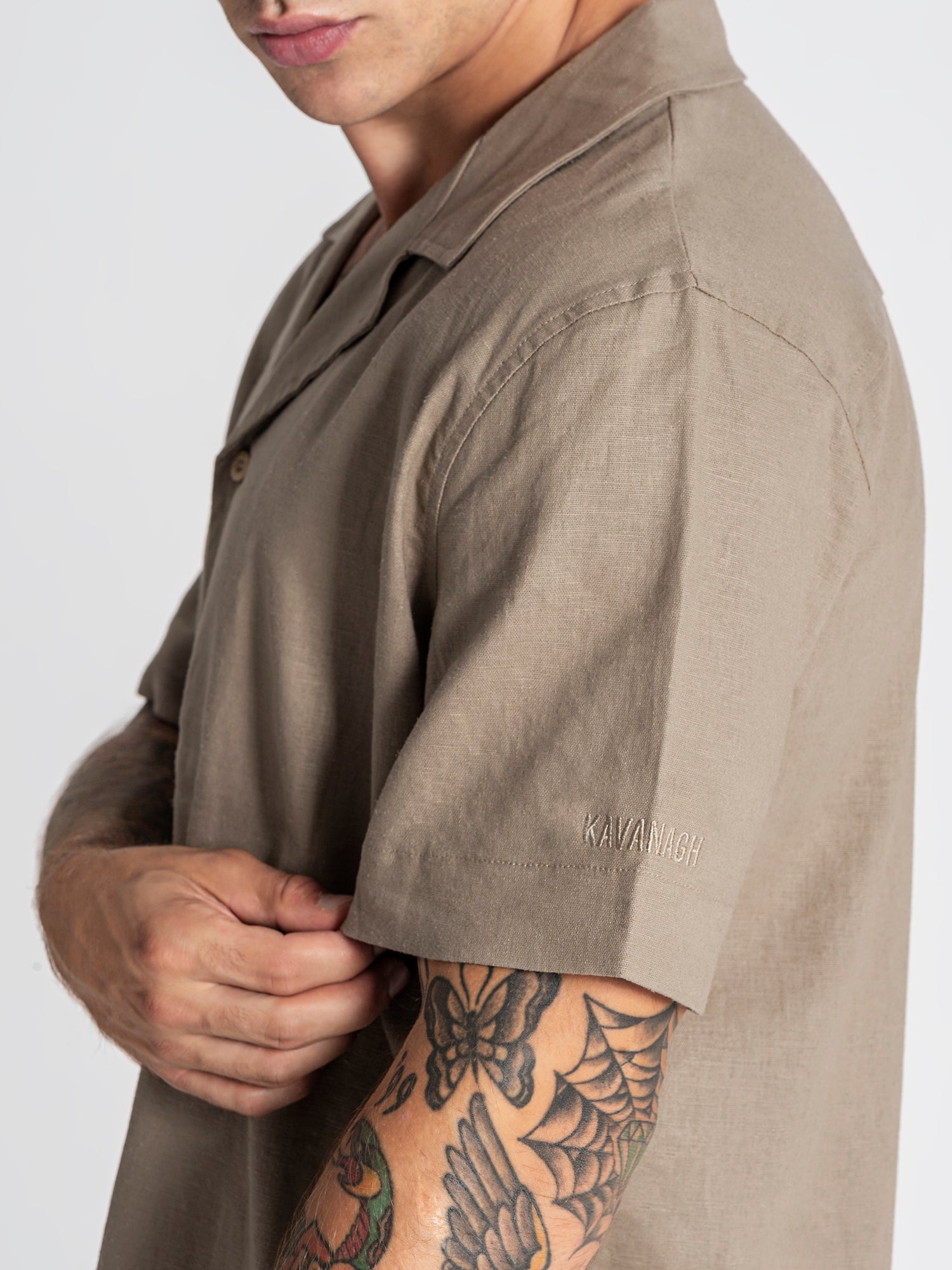 shirts / Taupe Nature Linen Shirt