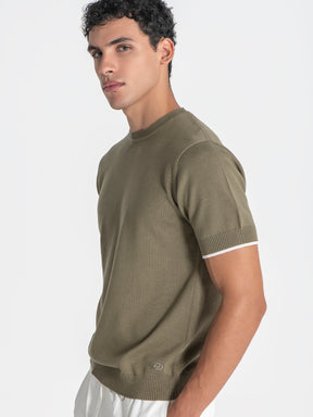 t-shirts / Green Edge Knit Tee
