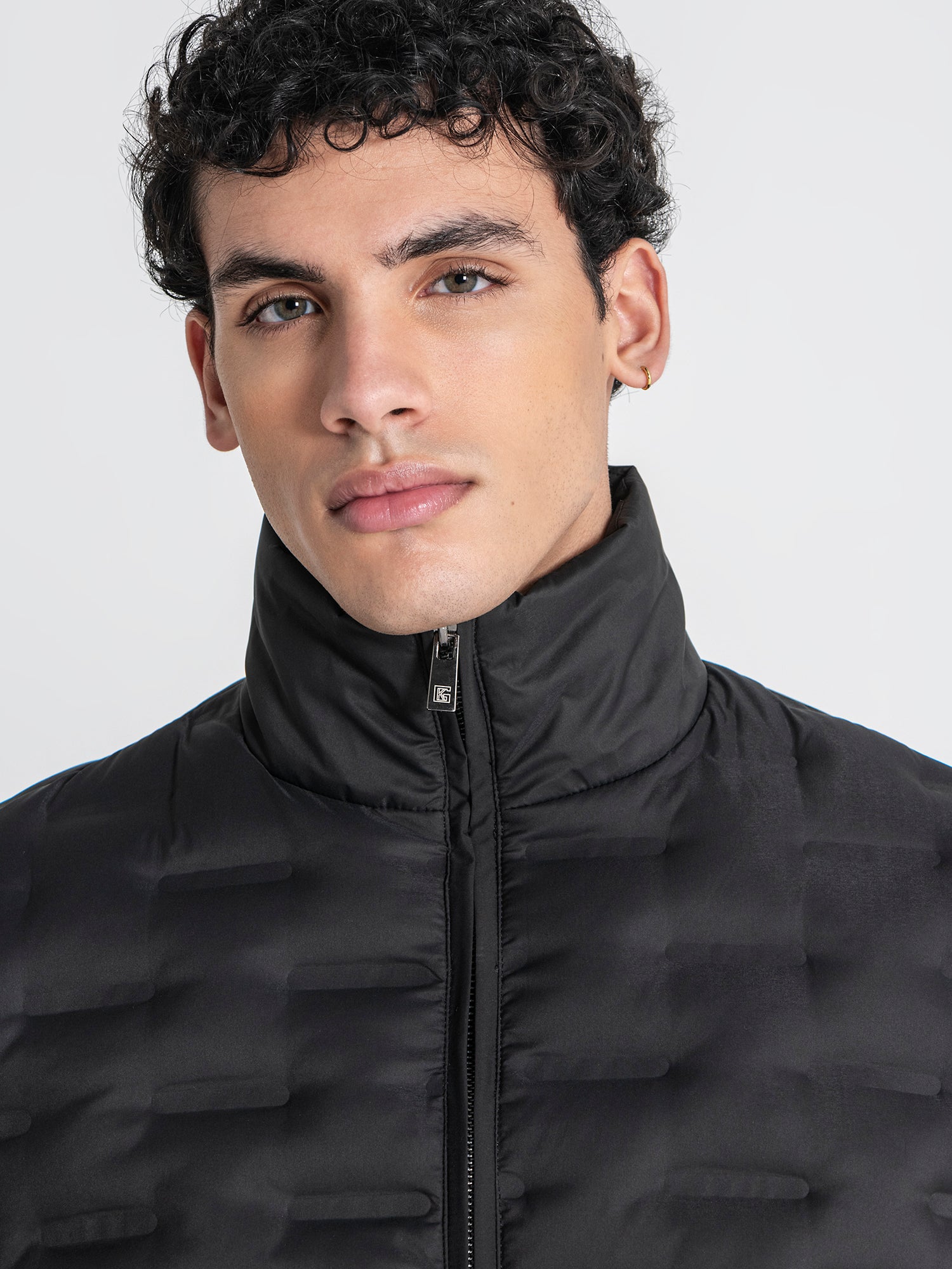 jackets / Black Code Puffer Jacket