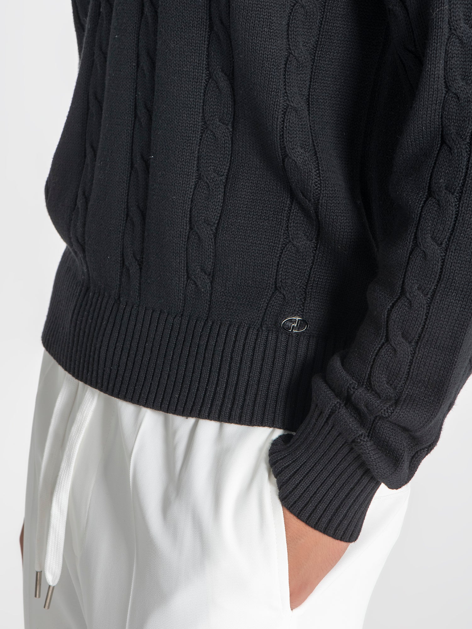 sweats / Black Cable Sweater