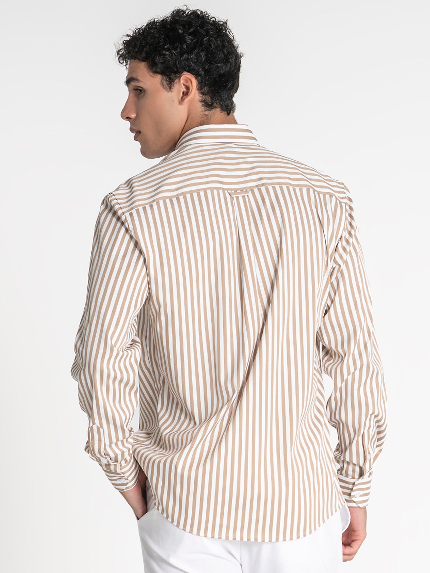shirts / Beige Striped Shirt