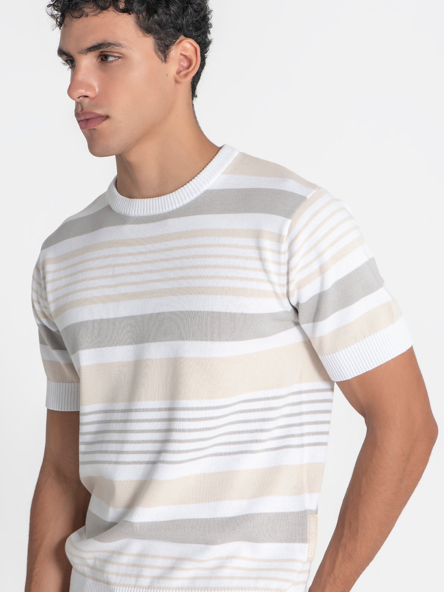 t-shirts / White Retro Knit Tee