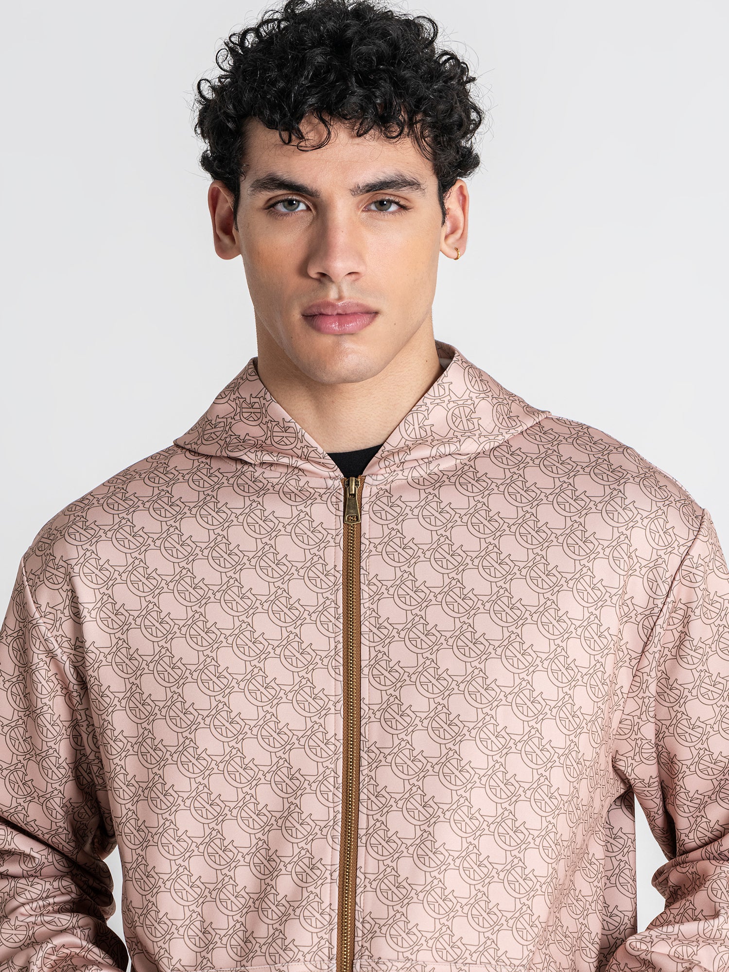 zip jackets / Beige GK Tape Hoodie Jacket