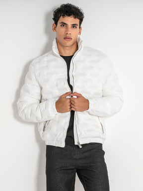 jackets / White Code Puffer Jacket