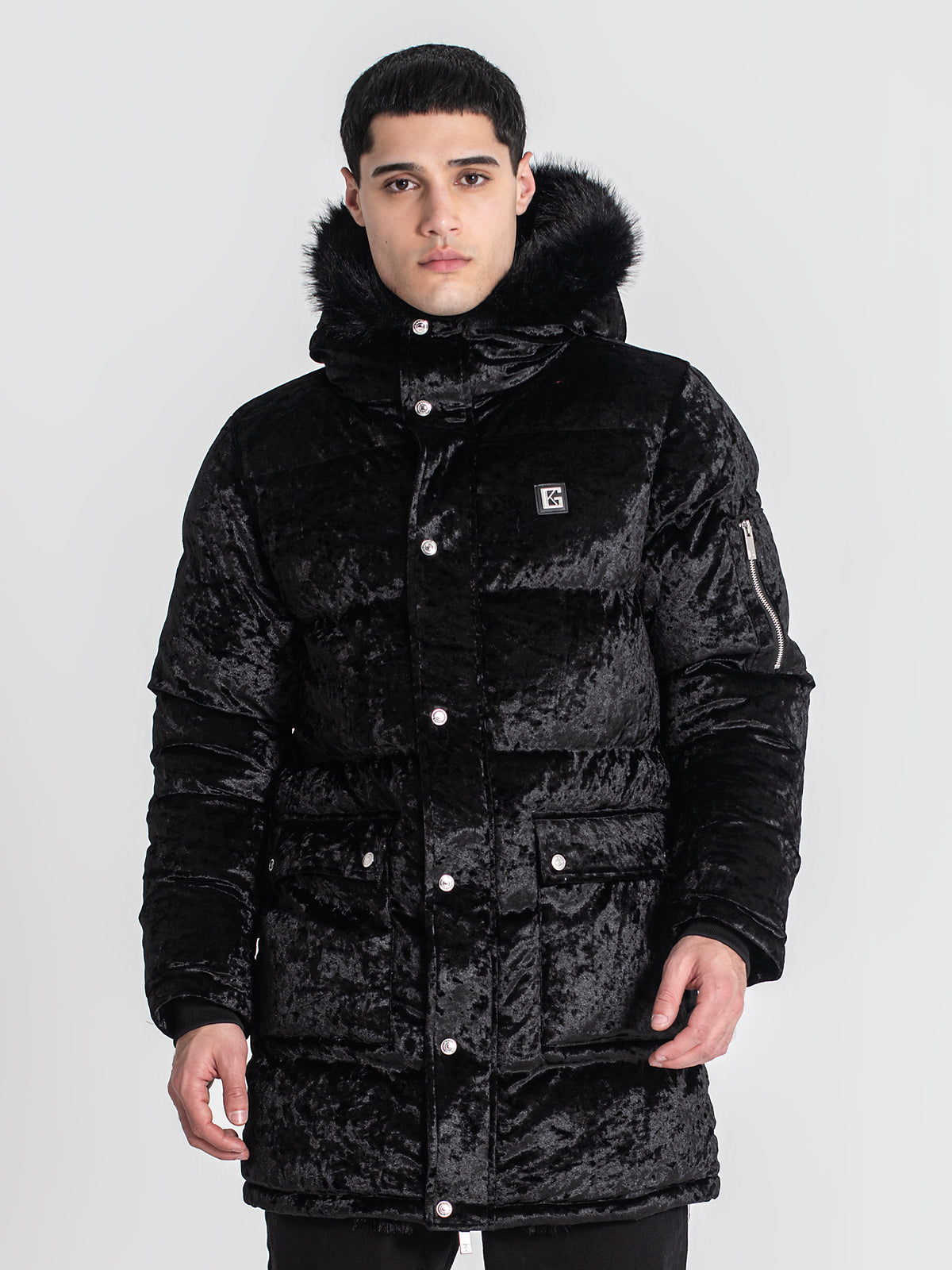 overcoats / Black Core Velvet Coat