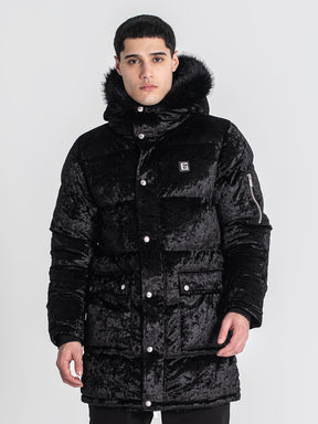 overcoats / Black Core Velvet Coat
