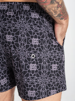 swimshorts / Black Tiled Swimshorts