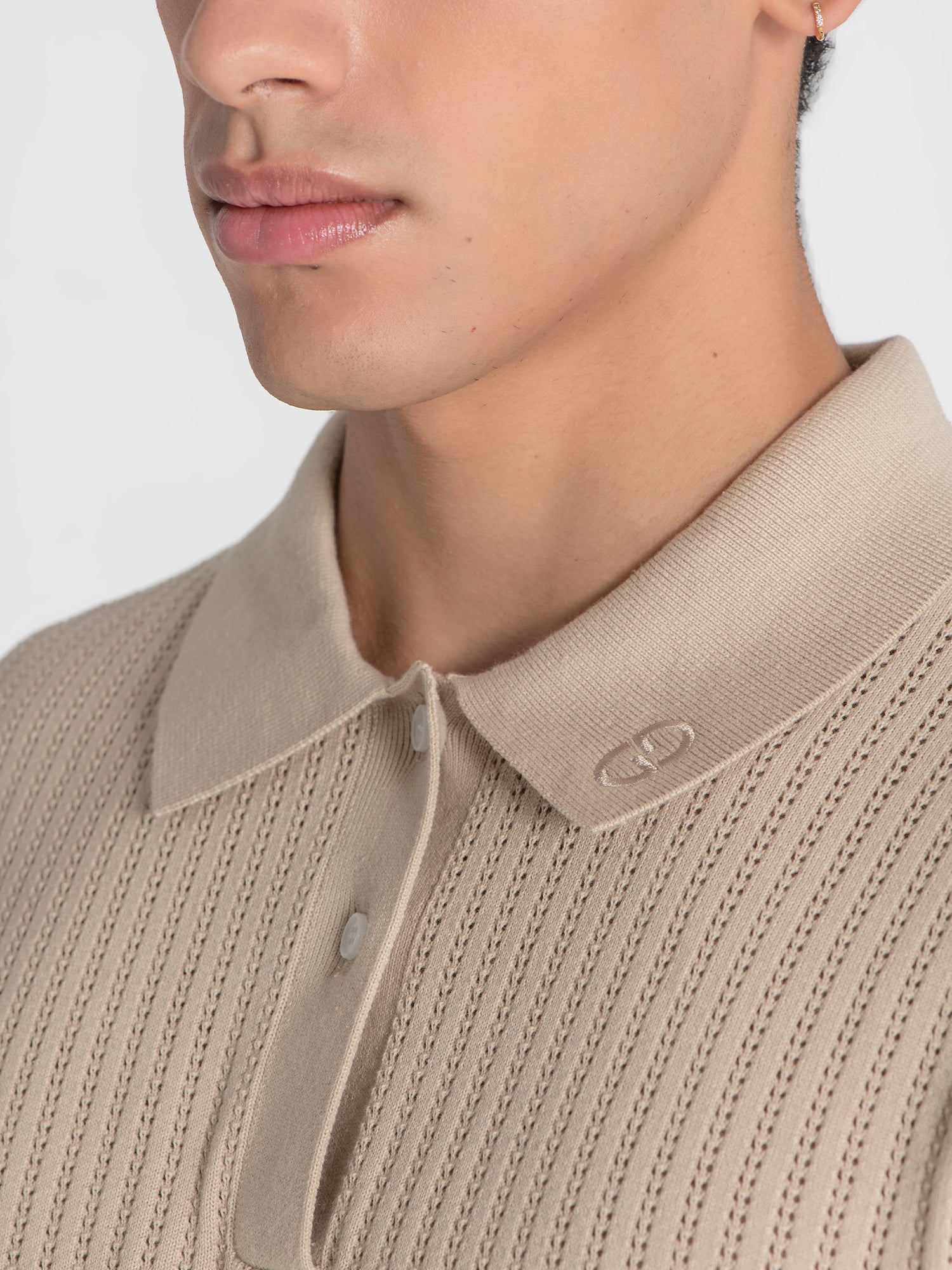 polos / Taupe Sense Knit Polo