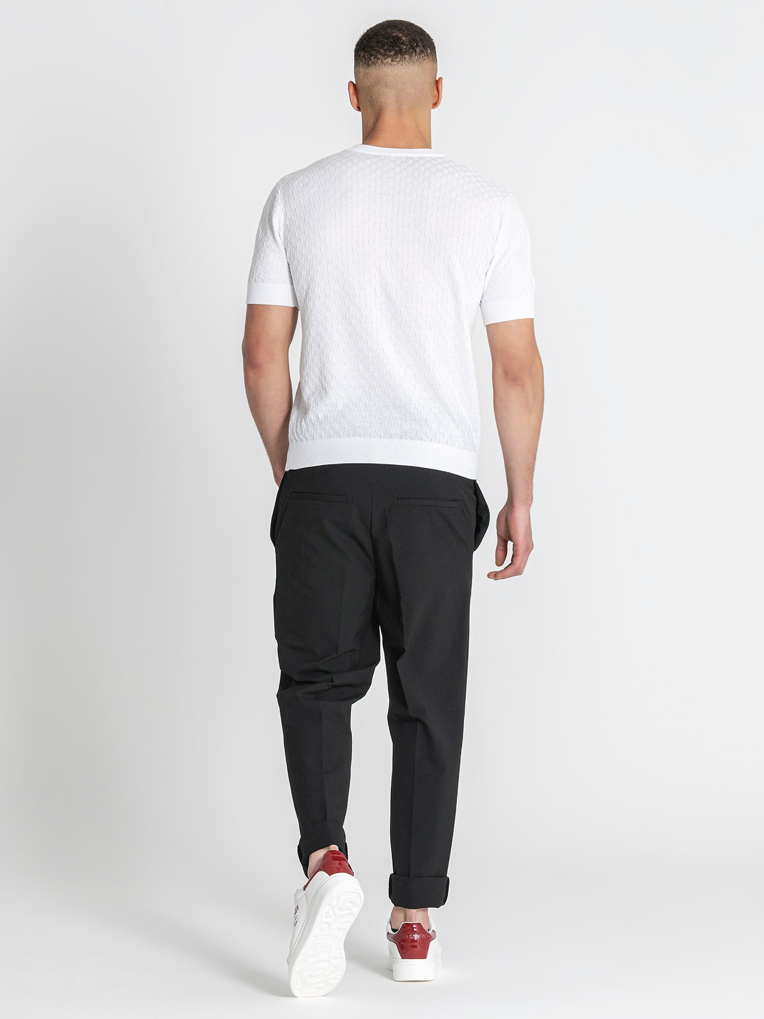t-shirts / White Squared Knit Tee