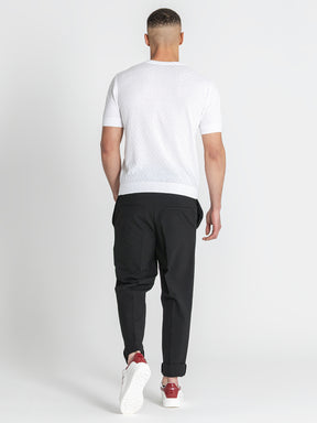 t-shirts / White Squared Knit Tee