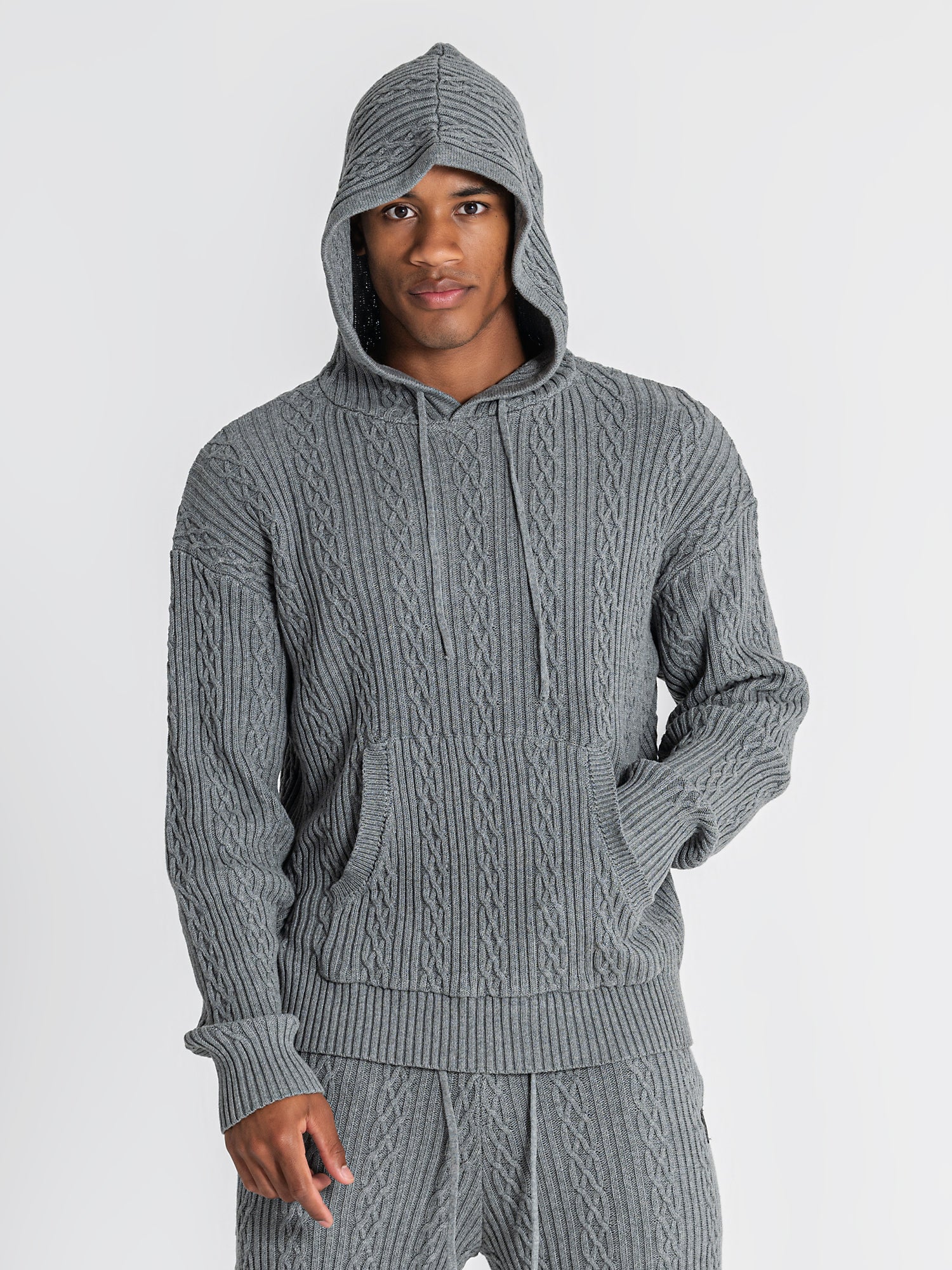 hoodies / Grey Core Knit Hoodie