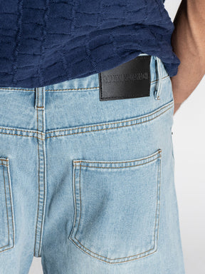 shorts / Light Blue Fray Denim Shorts