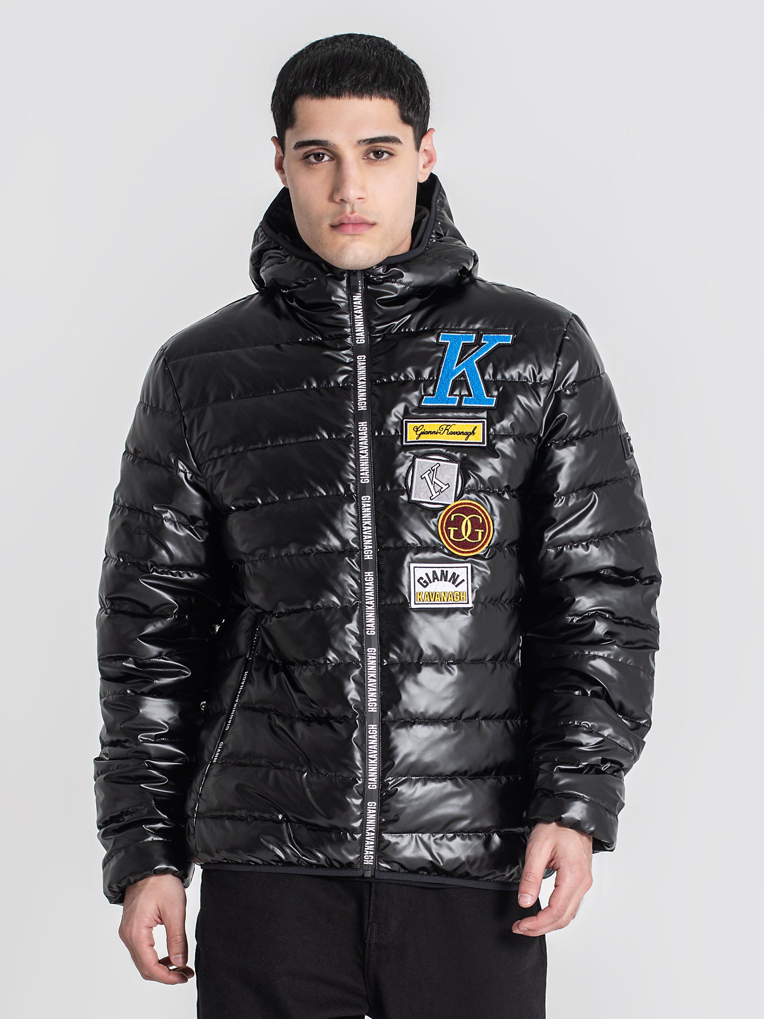 Black Collage Hoodie Jacket