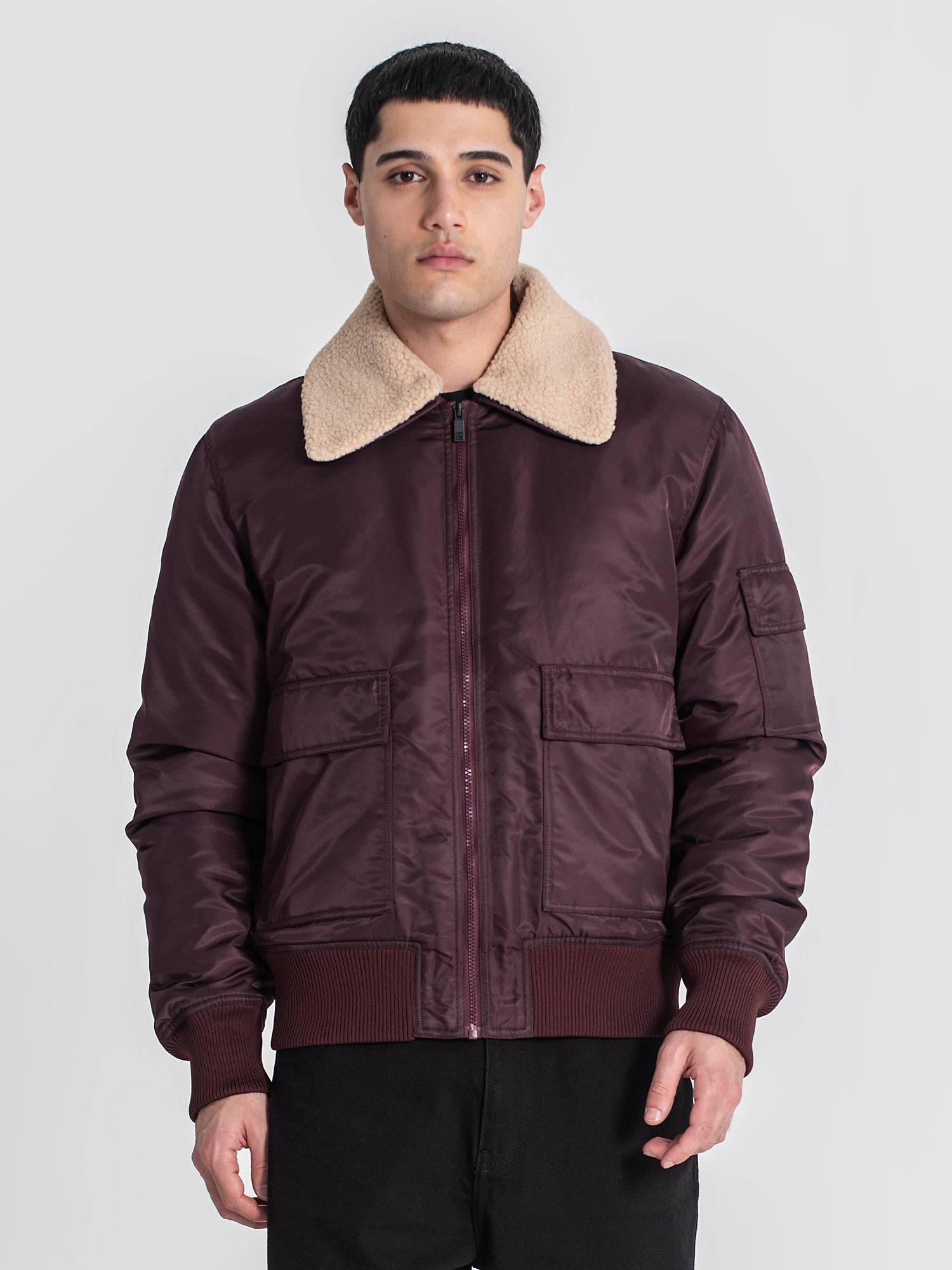 jackets / Burgundy Aviator Jacket