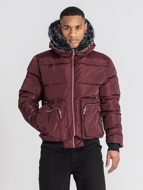 puffers / Burgundy Utility Puffer Jacket
