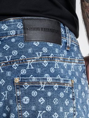 shorts / Blue Monogram Denim Shorts