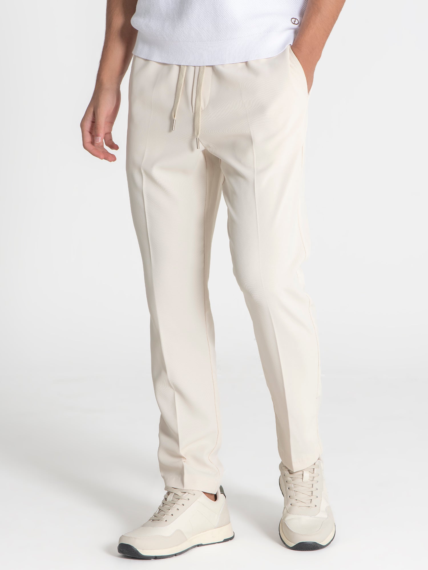 pants / Beige Drawstring Pants