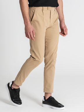 pants / Taupe Pleated Chino Pants