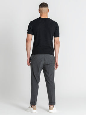 t-shirts / Black Squared Knit Tee
