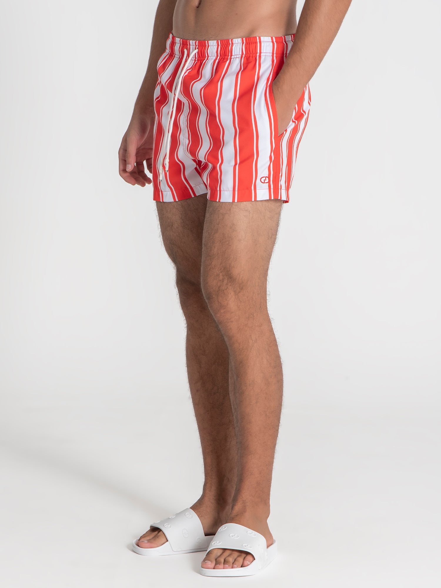 swimshorts / Orange Striped Swimshorts