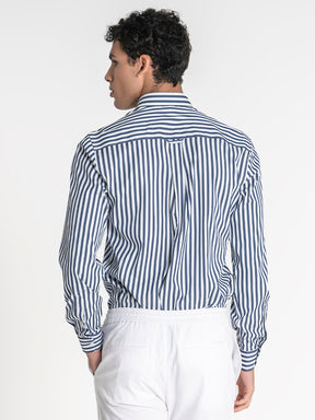 shirts / Navy Blue Striped Shirt