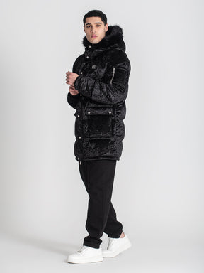 overcoats / Black Core Velvet Coat