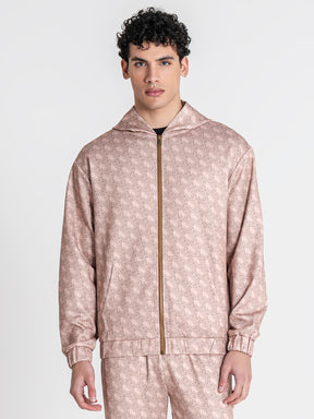 zip jackets / Beige GK Tape Hoodie Jacket