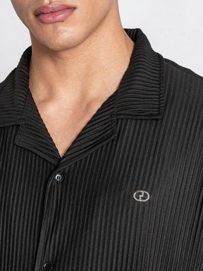 shirts / Black GG Cuban Shirt