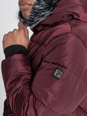 puffers / Burgundy Utility Puffer Jacket
