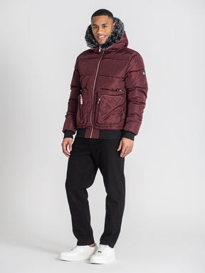 puffers / Burgundy Utility Puffer Jacket