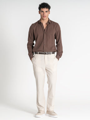 shirts / Brown Flax Linen Shirt