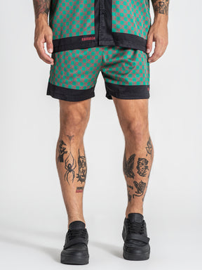 shorts / Green GK Mania Satin Shorts