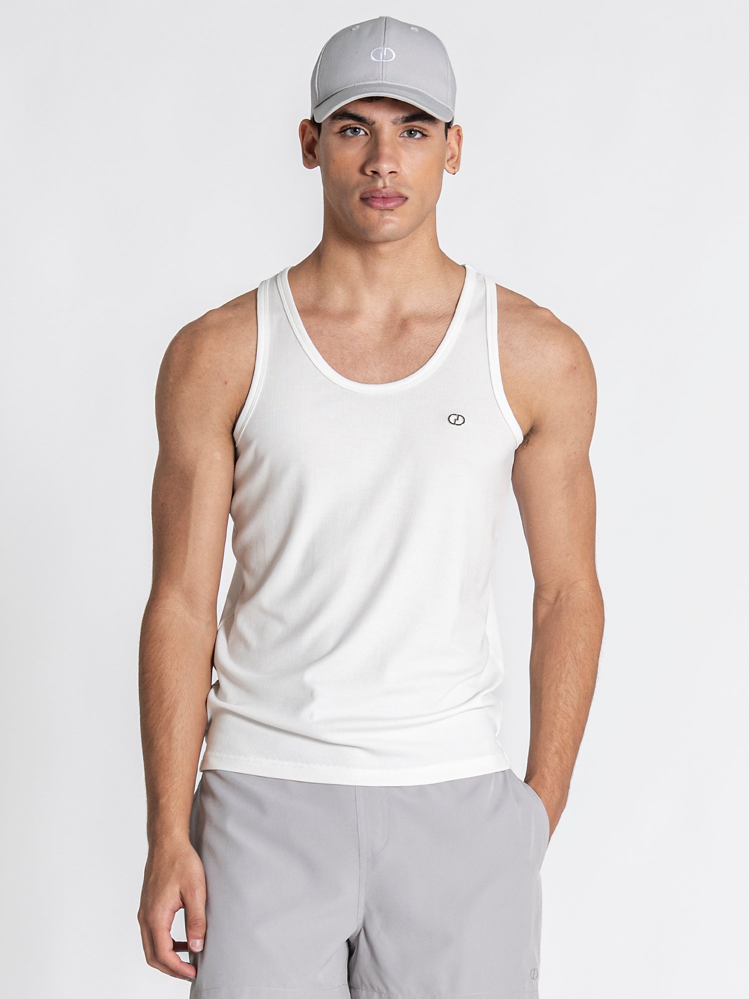 tank tops / White Essence Ribbed Tanktop