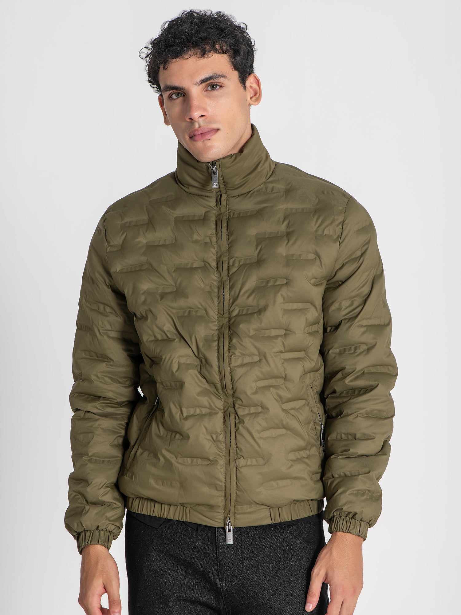 jackets / Green Code Puffer Jacket