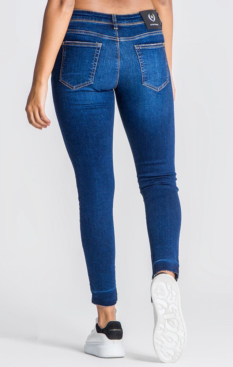 Blue Jeans With Ripped Hem