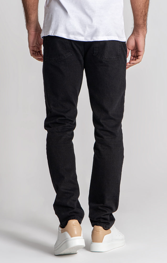 Black Core Straight-Leg Jeans