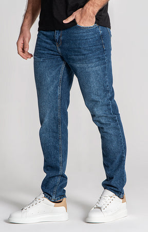 Dark Blue Core Straight-Leg Jeans