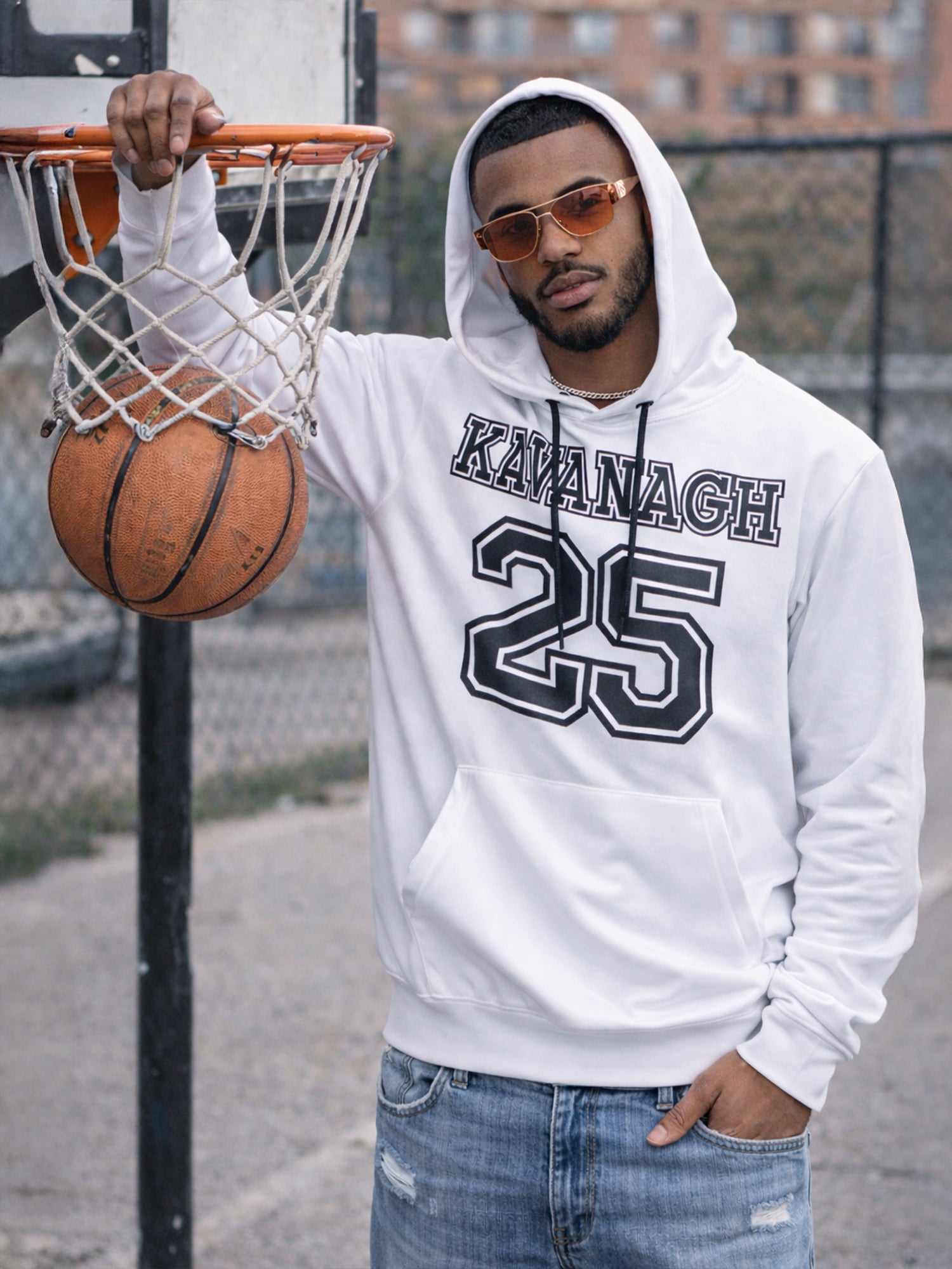 Camisola com Capuz Oversize Branca The League