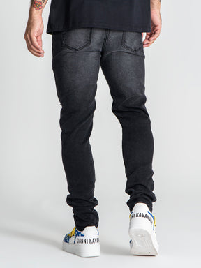 Black Destroyed Slim Fit Jeans