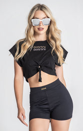 Black Glimpse Up Cropped Tee