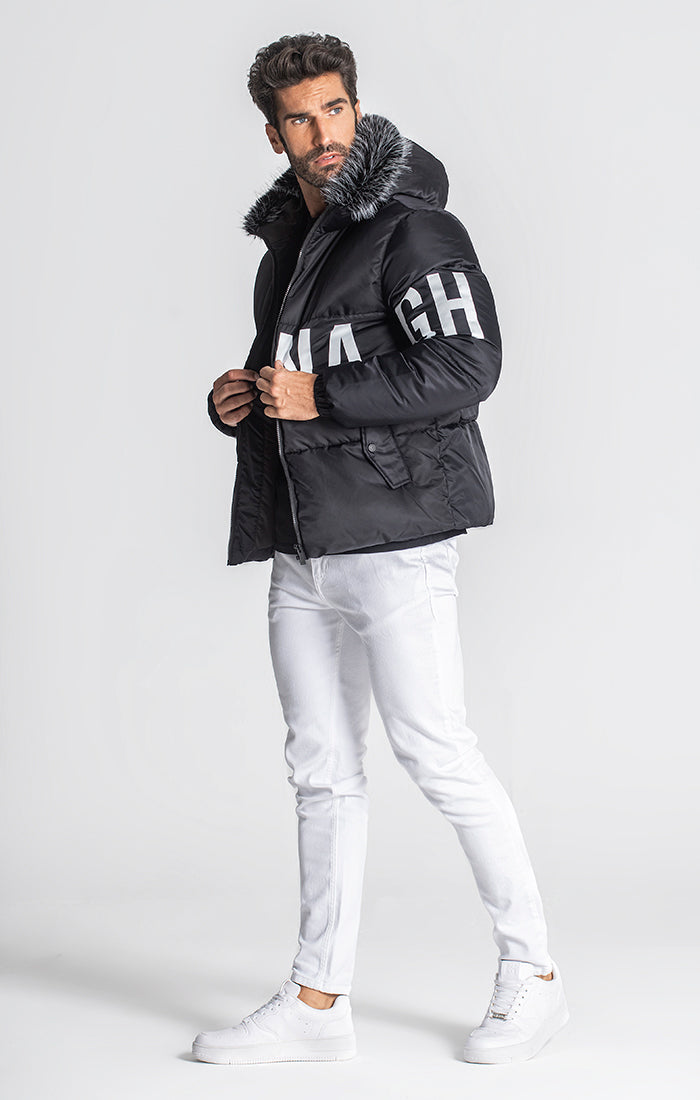 Black Respect Puffer Jacket