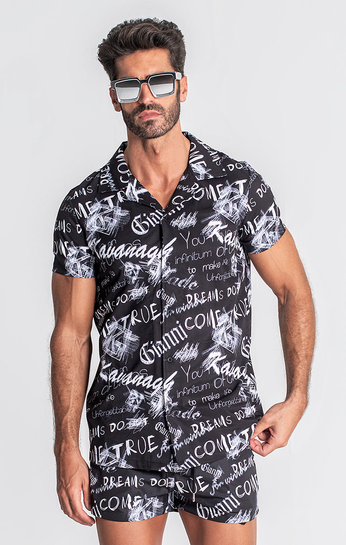 Black Sketch Hawaiian Shirt